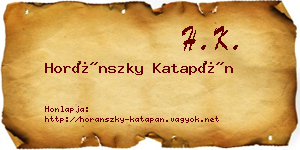 Horánszky Katapán névjegykártya